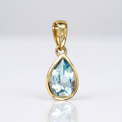 P540NBT – Teardrop Bezel Set Natural Blue Topaz Pendant